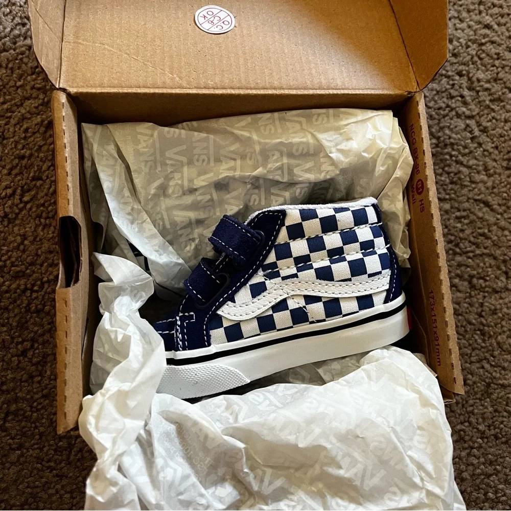New Vans Toddler Sk8-Mid Reissue V Color Theory Blueprint Shoes Size 5